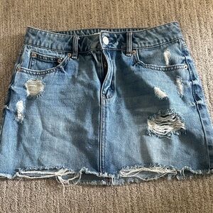 Garage small Distressed Denim Mini Skirt - Blue